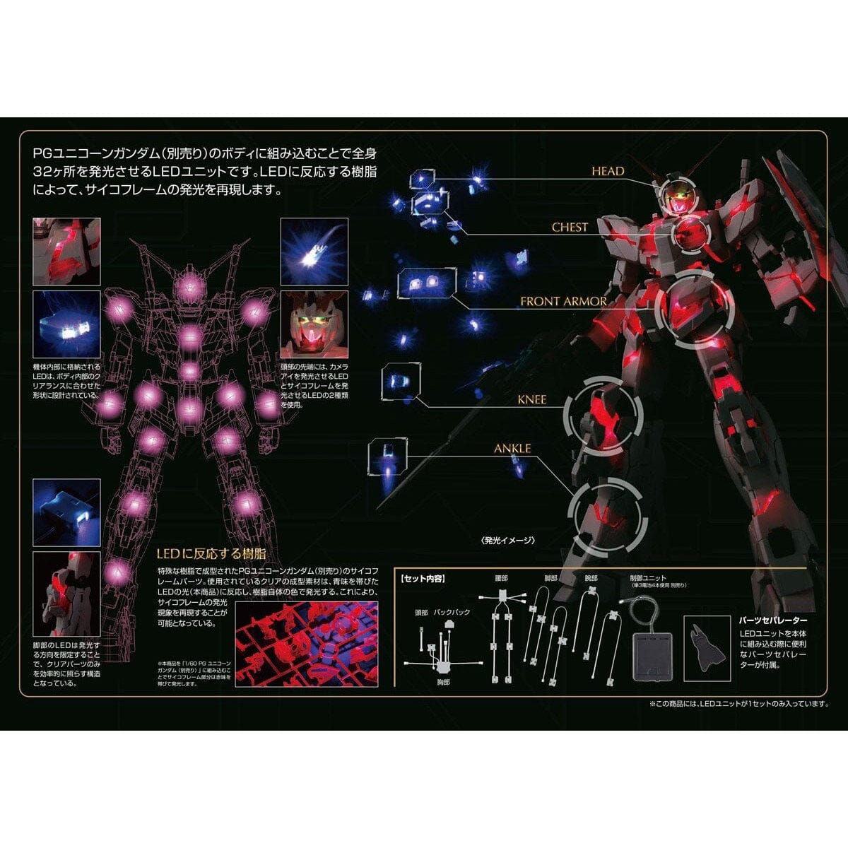 PG 1/60 RX-0 Unicorn Gundam LED Unit Set
