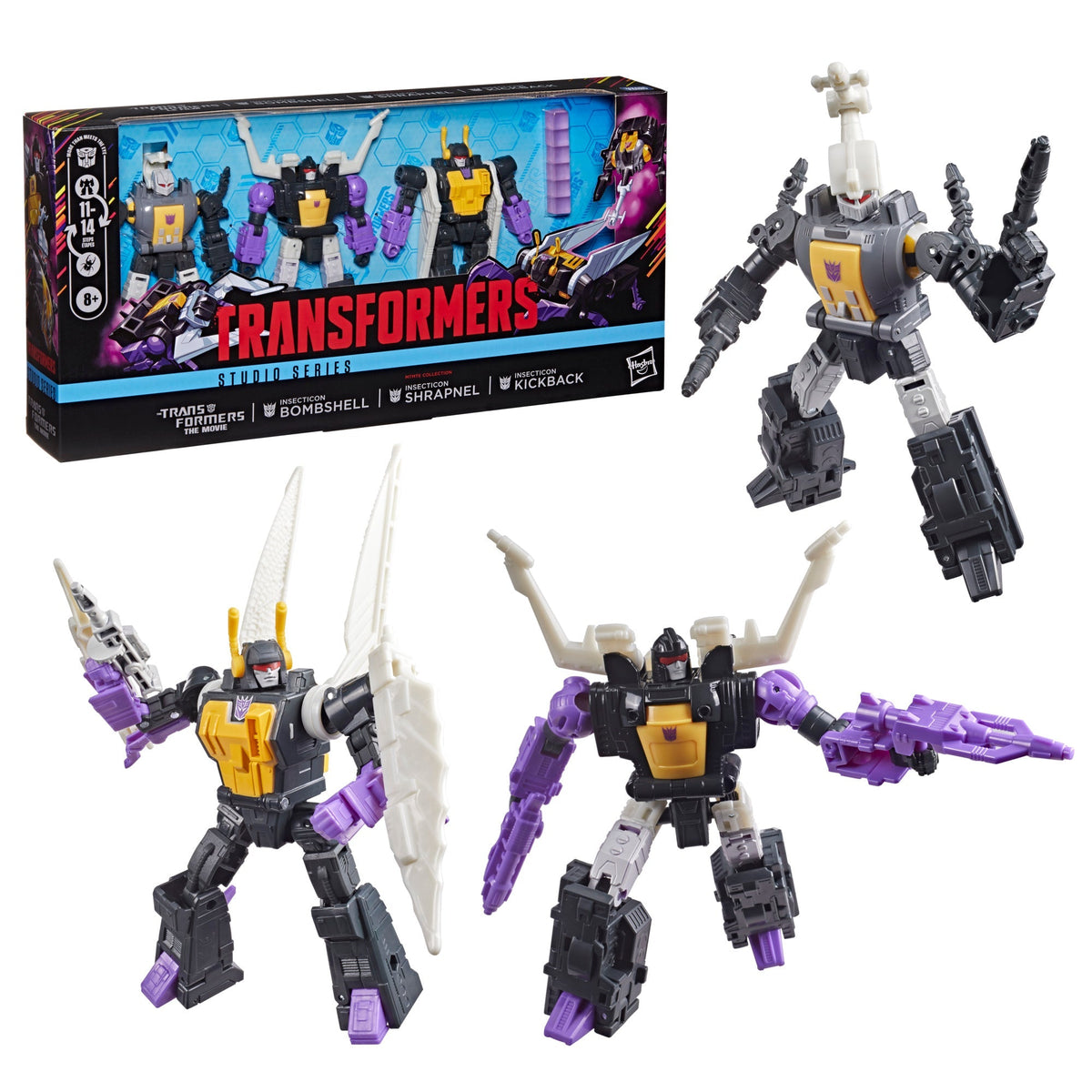 Transformers Studio Series The Transformers: The Movie MTMTE Collection Insecticon Bombshell, Insecticon Shrapnel & Insecticon Kickback